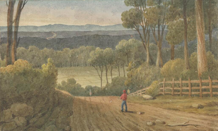 Augustus Earle’s 1826 historical view of the Blue Mountains and Lapstone Hill from Emu Plains Road