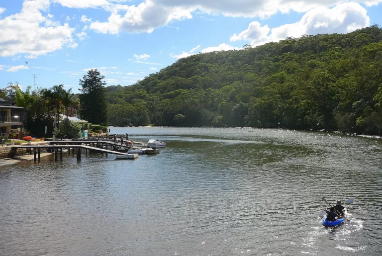 Tree-lined Woronora River landscape near Bangor