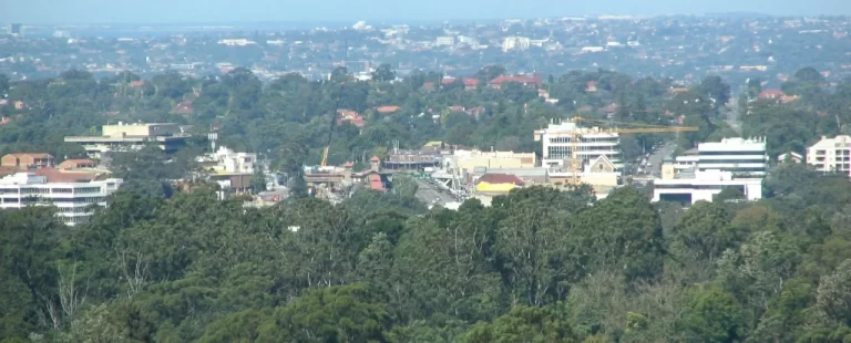 Wide view over Epping in Sydney