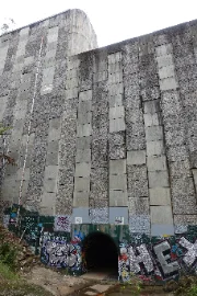 North Rocks retarding-basin wall, photographed in 2016