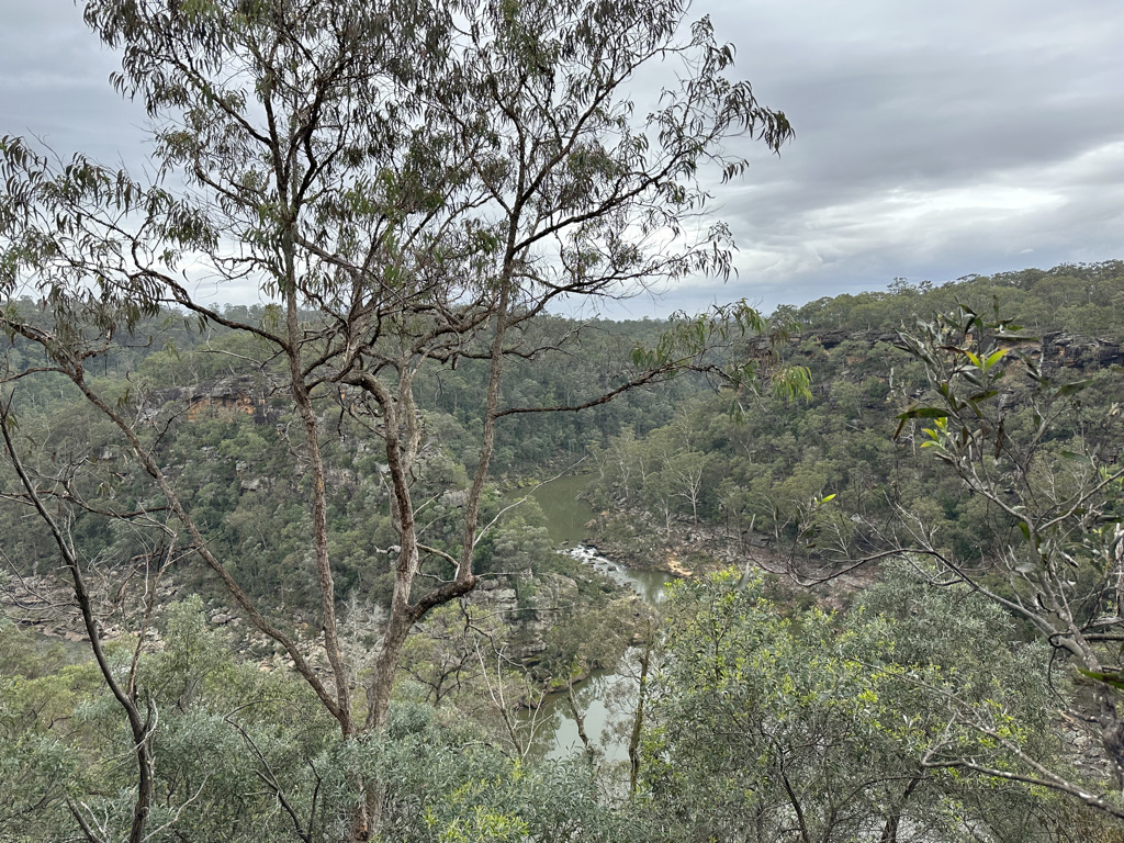 Nepean River winding through bushland at Wallacia, New South Wales